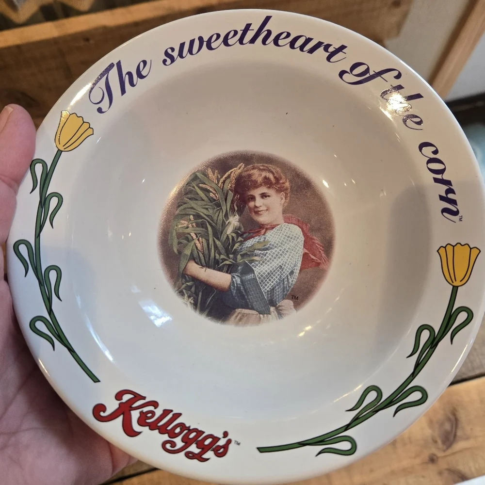 Vtg '96 Kelloggs Cereal Bowls Set Of 4 Collectible Stoneware